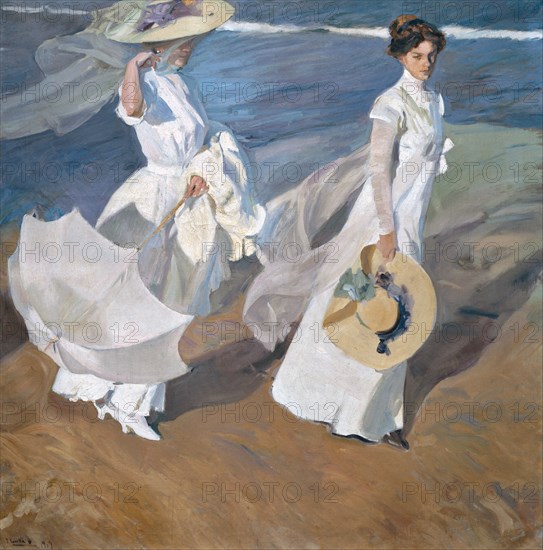 Strolling along the Seashore. Artist: Sorolla y Bastida, Joaquín (1863-1923)