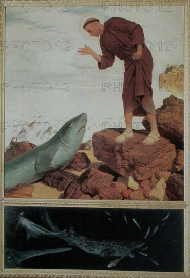 Saint Anthony Preaching to the Fish. Artist: Böcklin, Arnold (1827-1901)