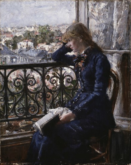 At the Window. Artist: Heyerdahl, Hans (1857-1913)