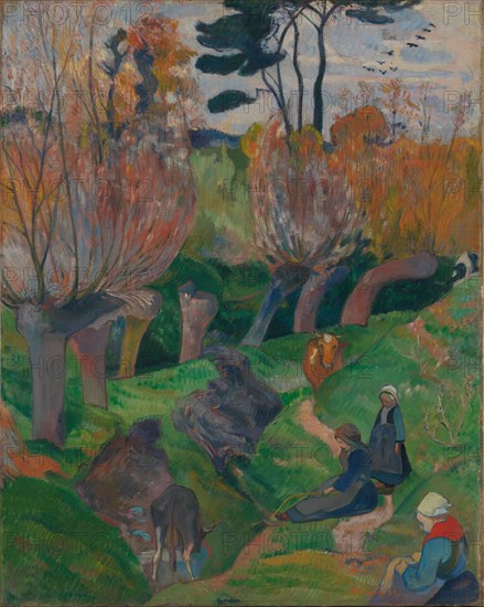 Brittany Landscape with cows. Artist: Gauguin, Paul Eugéne Henri (1848-1903)