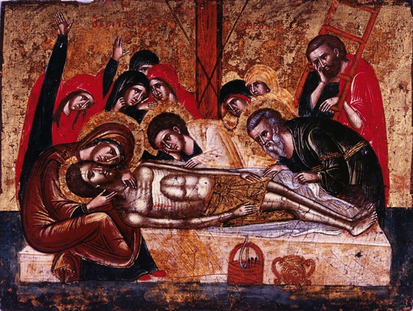 The Descent from the Cross. Artist: Greek icon