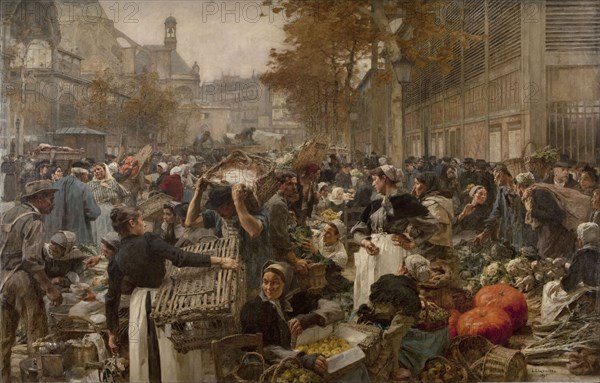 Les Halles. Artist: Lhermitte, Léon (1844-1925)