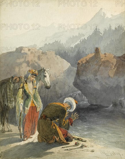 The prayer (From the Series Scènes du Caucase). Artist: Zichy, Mihály (1827-1906)