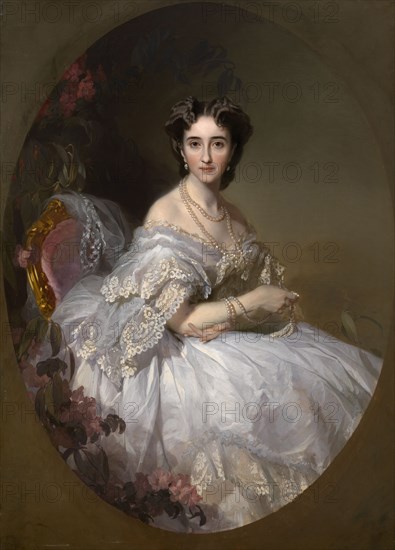 Portrait of Anastasia Ushakova, née Koni (1824-1902). Artist: Makarov, Ivan Kosmich (1822-1897)