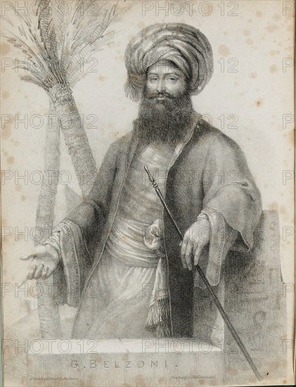 Giovanni Battista Belzoni (1778-1823) Frontispiece from Narrative of the Operations and Recent Disco Artist: Anonymous