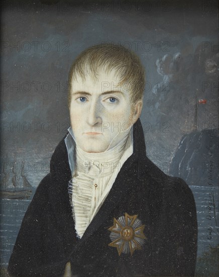 Portrait of Napoleon Bonaparte on the island of Saint Helena, 1820. Artist: Captain Dodgin (active ca 1820)