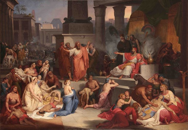 The Death of the First-Born of Egypt, 1838-1839. Artist: Paolétti, Pietro (1801-1847)