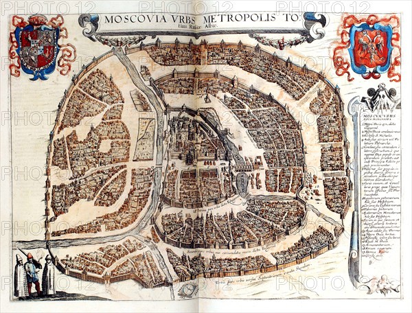 Map of Moscow, 1572. Artist: Hogenberg, Frans (1535-1590)