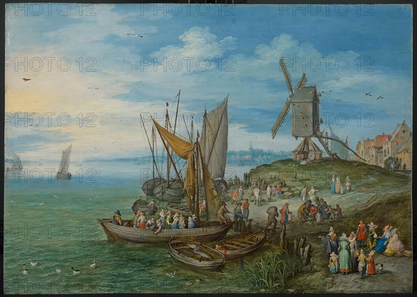 The Mill at the pier, 1613. Artist: Brueghel, Jan, the Elder (1568-1625)