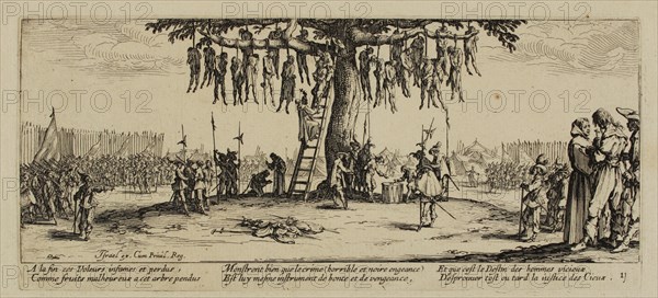 The Miseries of War, No. 11. The Hanging, 1633. Artist: Callot, Jacques (1592-1635)