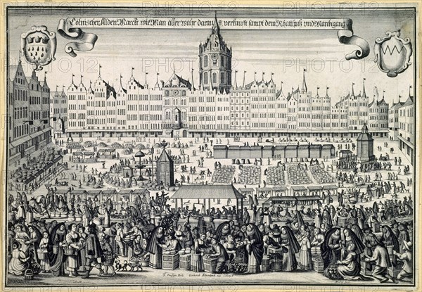 Old Market in Cologne, c. 1660. Artist: Aubry, Abraham (?-1660)