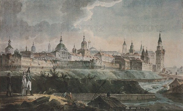 View of the Kitay-gorod from Ruins of the Cannon Laundry, Early 19th cen. Artist: Anonymous