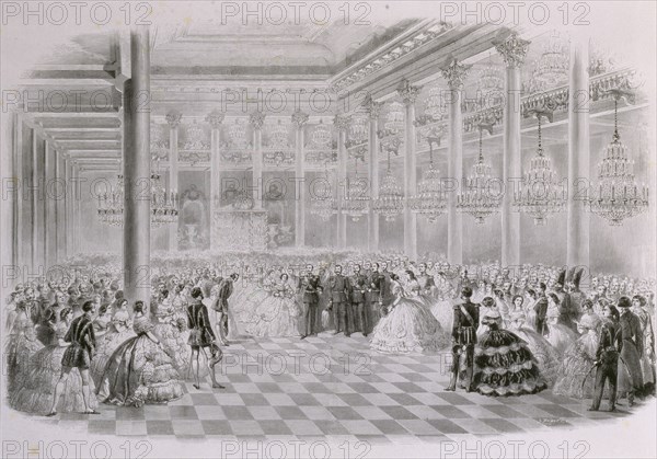 Ball in the Hall of the Russian Assembly of Nobility on the occasion of the coronation of Emperor Al Artist: Zichy, Mihály (1827-1906)