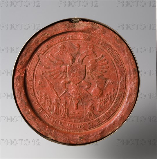 Seal of the Tsars Ivan Alexeyevich and Pyotr Alexeyevich of Russia, End of 17th cen. Artist: Historic Object