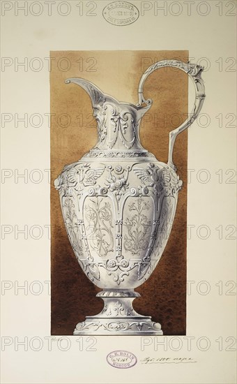 Design of a Ewer. (Series The Dowry of Grand Princess Maria Pavlovna), 1907-1908. Artist: Carl Edvard Bolin company
