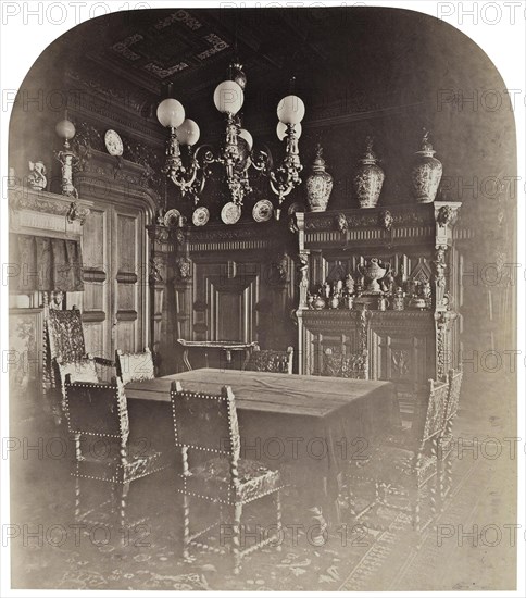 The House of Ivan Paskevich at the English Embankment in Petersburg. The dining room, 1860s. Artist: Bianchi, Giovanni (1812-1893)