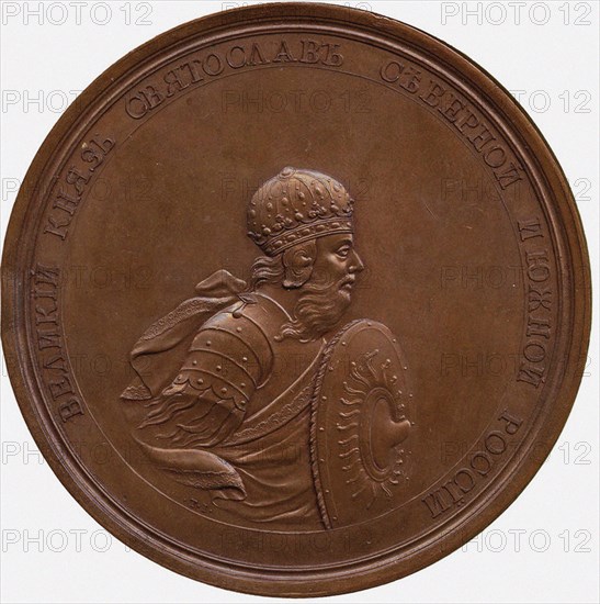 Grand Prince Sviatoslav I Igorevich (from the Historical Medal Series), 1727. Artist: Numismatic, Russian coins