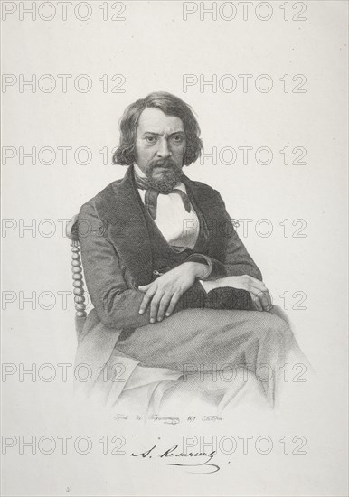 Portrait of Aleksey Stepanovich Khomyakov, 1879. Artist: Pozhalostin, Ivan Petrovich (1837-1909)