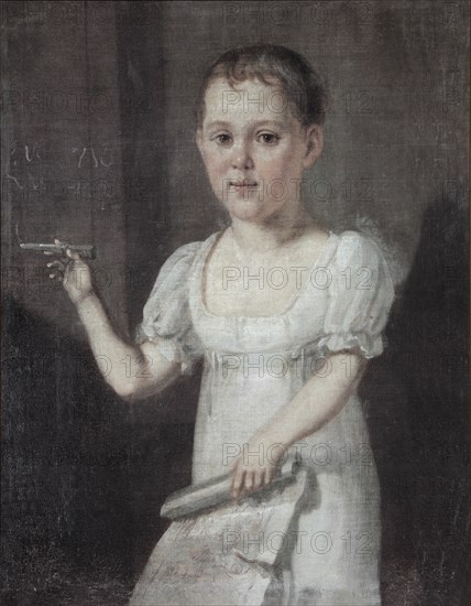 Portrait of the poet Mikhail Lermontov (1814-1841) as Child, 1817-1818. Artist: Anonymous