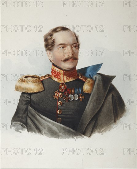 Portrait of Count Dmitri Alexeevich Shcherbatov (1818-1881), 1849. Artist: Klünder, Alexander Ivanovich (1802-1875)
