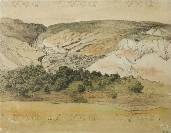 Aul Chirkey, Dagestan, 1841. Artist: Gagarin, Grigori Grigorievich (1810-1893)