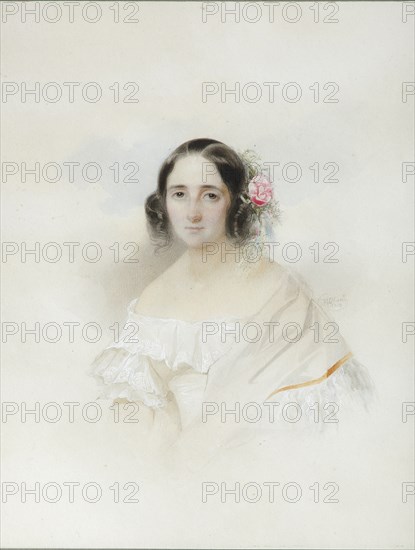 Portrait of Anna Alexeevna Olenina (1808-1888), 1839. Artist: Hau (Gau), Vladimir Ivanovich (1816-1895)