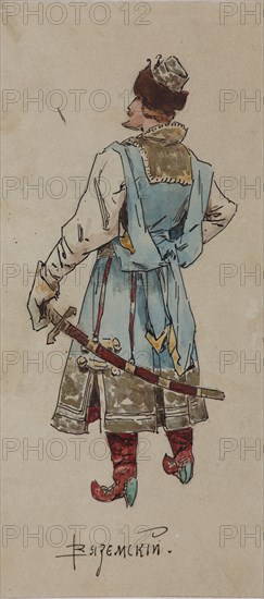 Costume design for the opera The Merchant Kalashnikov by A. Rubinstein, 1901. Artist: Simov, Viktor Andreyevich (1858-1935)