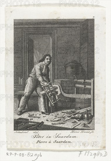 Peter the Great in Zaandam, 1697. Artist: Haas, Meno (1752-1833)