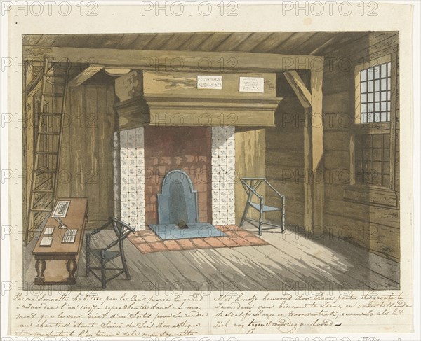 Interior of the Czar Peter House in Zaandam, 1697, Mid of the 19th century. Artist: Anonymous