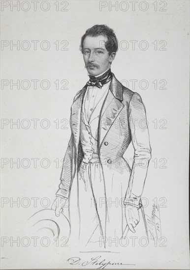 Portrait of Dmitry Arkadyevich Stolypin (1818-1893), 1843. Artist: Wagner, Ludwig (?-1870)