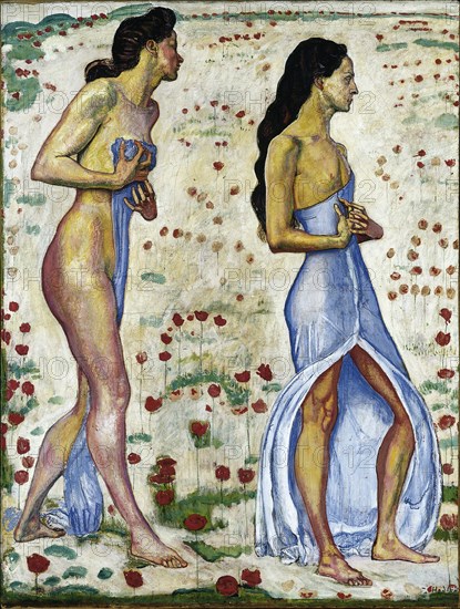 Two Women in Flowers (Emotion 1a), 1901-1906. Artist: Hodler, Ferdinand (1853-1918)