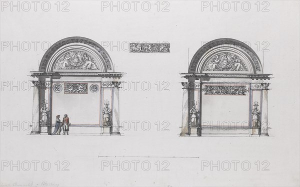 Design for the Sheremetev palace, Ostankino, c. 1796. Artist: Quarenghi, Giacomo Antonio Domenico (1744-1817)