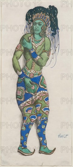 Costume design for the Ballet Blue God by R. Hahn, 1911. Artist: Bakst, Léon (1866-1924)