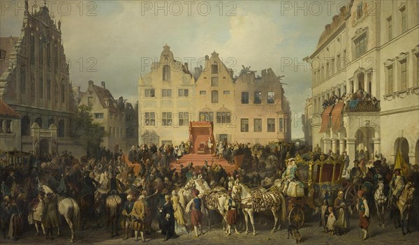 Riga swearing allegiance to Peter the Great, 1710, 1868. Artist: Kotzebue, Alexander von (1815-1889)