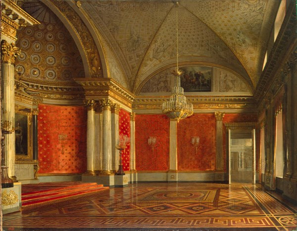 The Small Throne Room of the Winter Palace, 1837. Artist: Zaryanko, Sergei Konstantinovich (1818-1870)