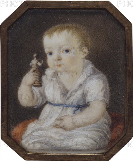 Portrait of Sergey Ivanovich Volkov as child, ca 1808. Artist: Anonymous