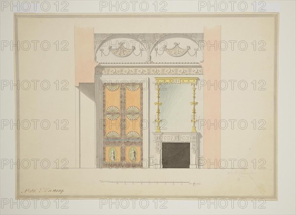 Design of the Cabinet Library, Early 1780s. Artist: Cameron, Charles (ca. 1730/40-1812)