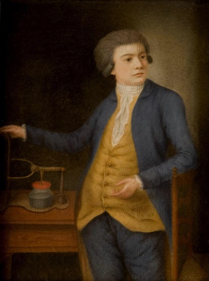 Scientist with an electrical instrument, 1780s. Artist: Anonymous