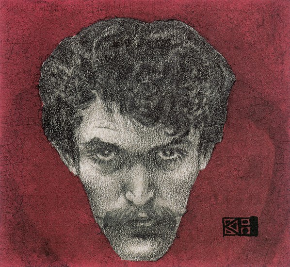 Red Self-Portrait, 1897. Artist: Hlavácek, Karel (1874-1898)