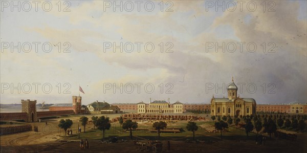 Interior view of the Ivangorod Fortress, 1846. Artist: Zaleski, Marcin (1796-1877)