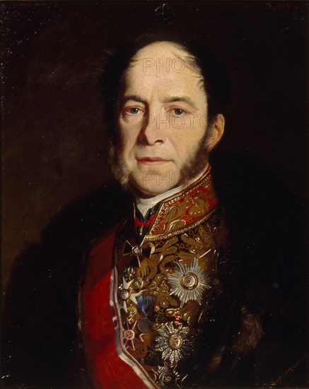 Portrait of the General admiral Kondrati Kondratievich Stoffregen (1817-1873), 1867. Artist: Zaryanko, Sergei Konstantinovich (1818-1870)