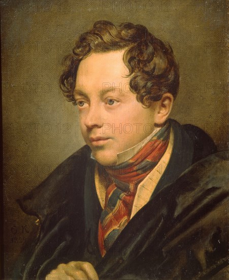 Portrait of the artist Pyotr Basin (1794-1881), 1829. Artist: Kiprensky, Orest Adamovich (1782-1836)