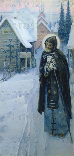 Saint Sergius' labours (Triptych, Right part), 1896. Artist: Nesterov, Mikhail Vasilyevich (1862-1942)