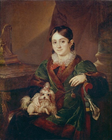 Portrait of Countess Natalia Andreevna Obolenskaya, 1833. Artist: Tropinin, Vasili Andreyevich (1776-1857)
