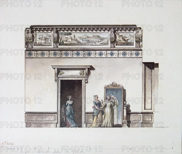 The Pavlovsk Palace. Design for the dressing room, End 1790s. Artist: Quarenghi, Giacomo Antonio Domenico (1744-1817)