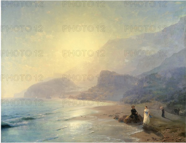 Alexander Pushkin und Princess Maria Raevskaya near Gurzuf, 1886. Artist: Aivazovsky, Ivan Konstantinovich (1817-1900)