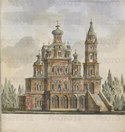 Project for the Church of the Dormition of the Theotokos at the Pokrovka Street in Moscow. Artist: Quarenghi, Giacomo Antonio Domenico (1744-1817)
