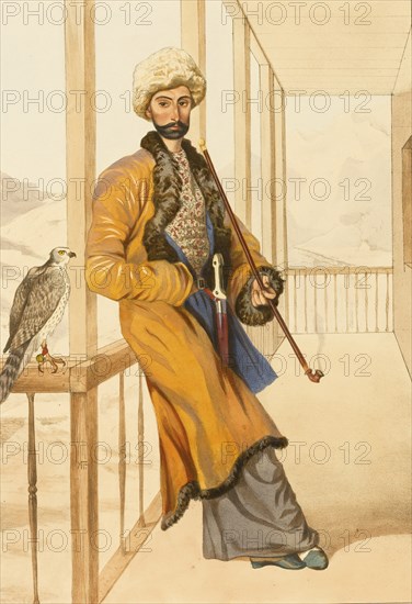 Caucasian traditional dress, 1840s. Artist: Gagarin, Grigori Grigorievich (1810-1893)