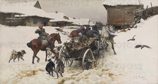 Departure for the Hunt. Artist: Brandt, Jozef (1841-1915)