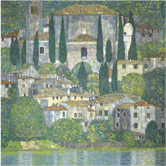 Church in Cassone (Landscape with Cypresses), 1913. Artist: Klimt, Gustav (1862-1918)